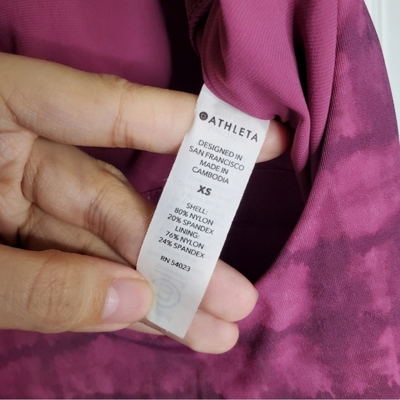 Athleta Maldives Purple Plum Tie Dye Printed Cut Out One Piece Swimsuit - Picture 9 of 9